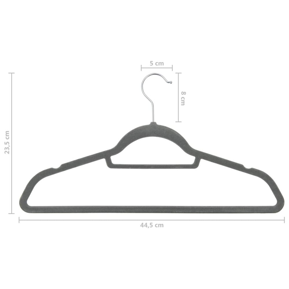 20 pcs Clothes Hanger Set Anti-slip Gray Velvet. Picture 6