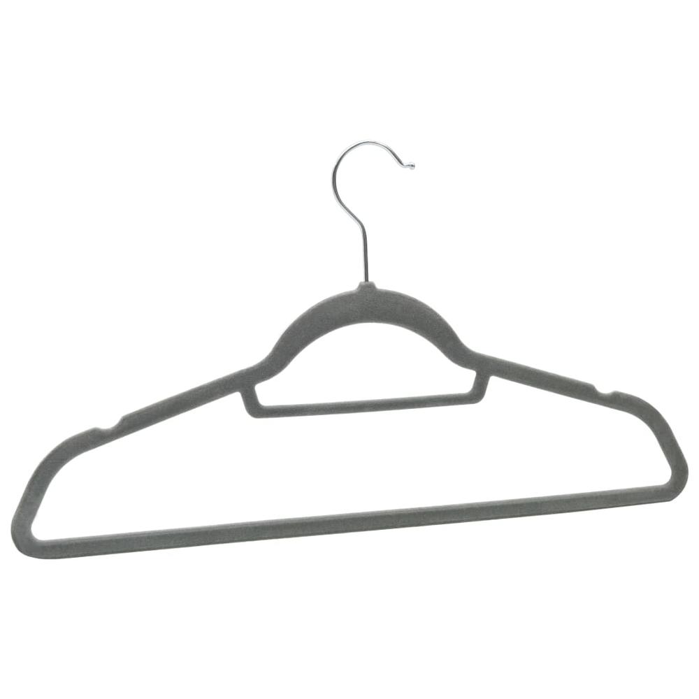 50 pcs Clothes Hanger Set Anti-slip Gray Velvet. Picture 4