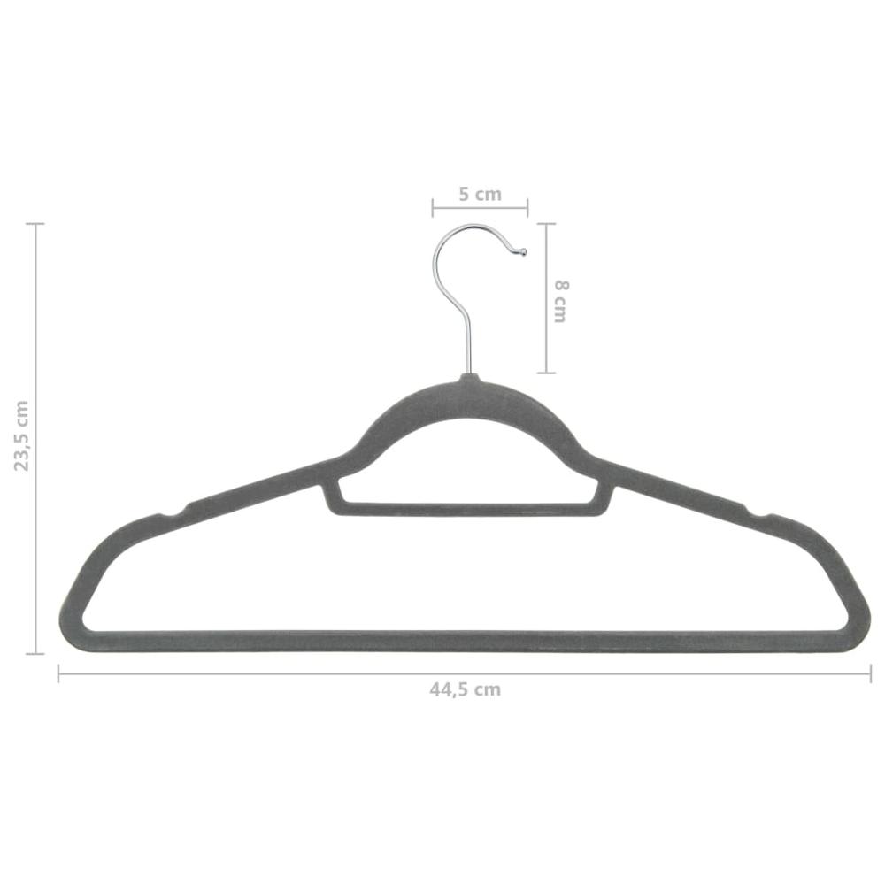 50 pcs Clothes Hanger Set Anti-slip Gray Velvet. Picture 6