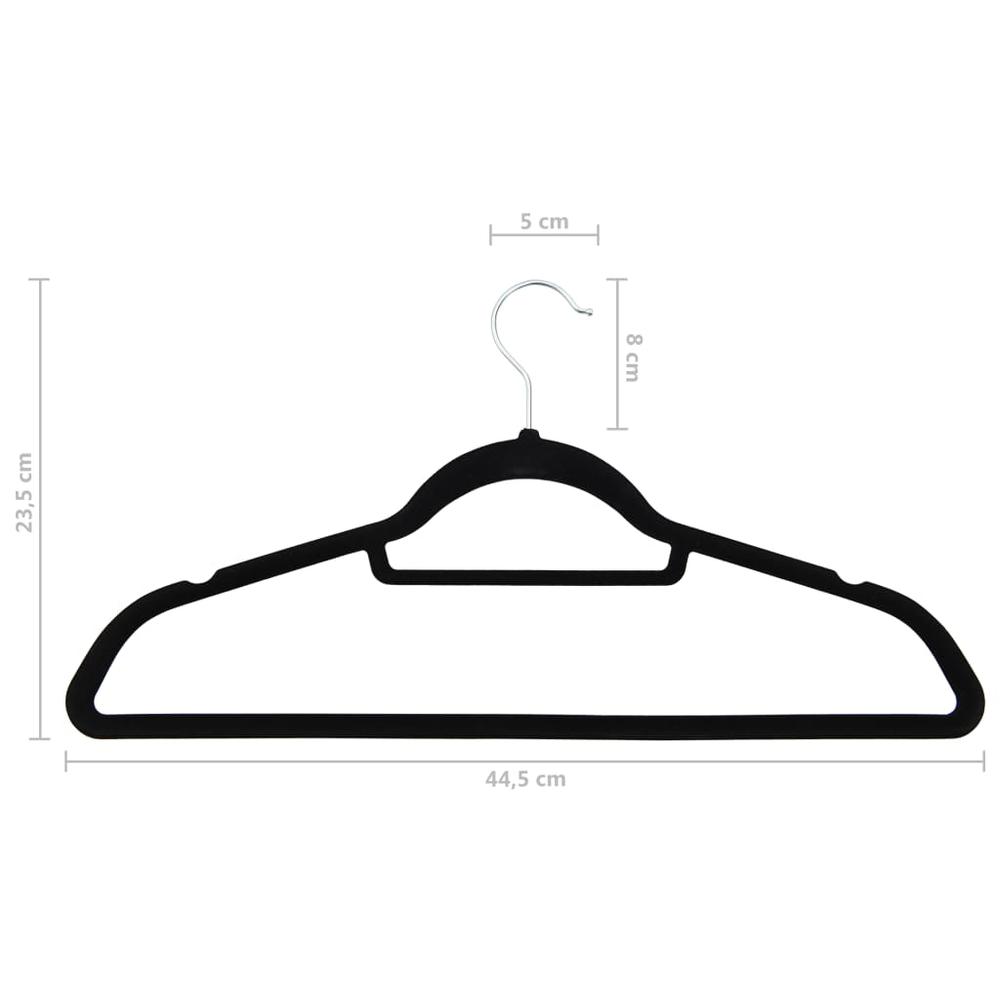 50 pcs Clothes Hanger Set Anti-slip Black Velvet. Picture 6