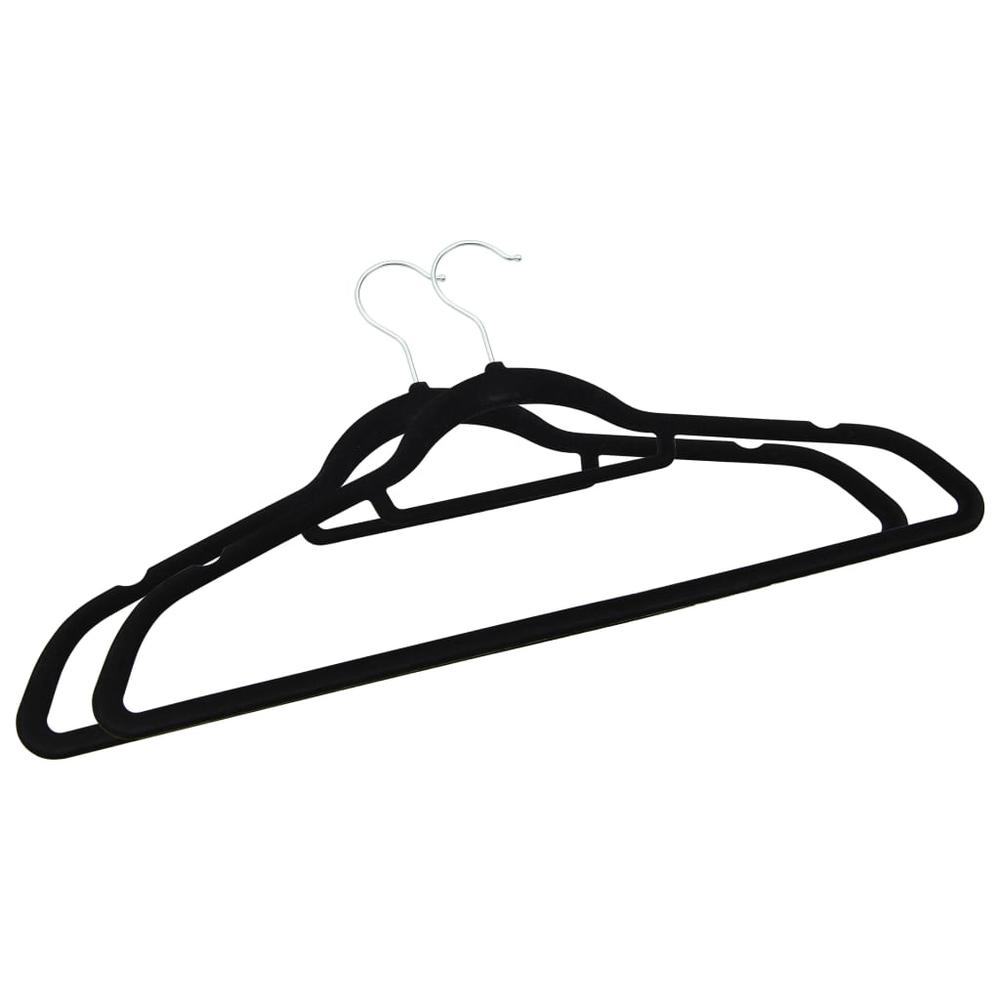 100 pcs Clothes Hanger Set Anti-slip Black Velvet. Picture 3