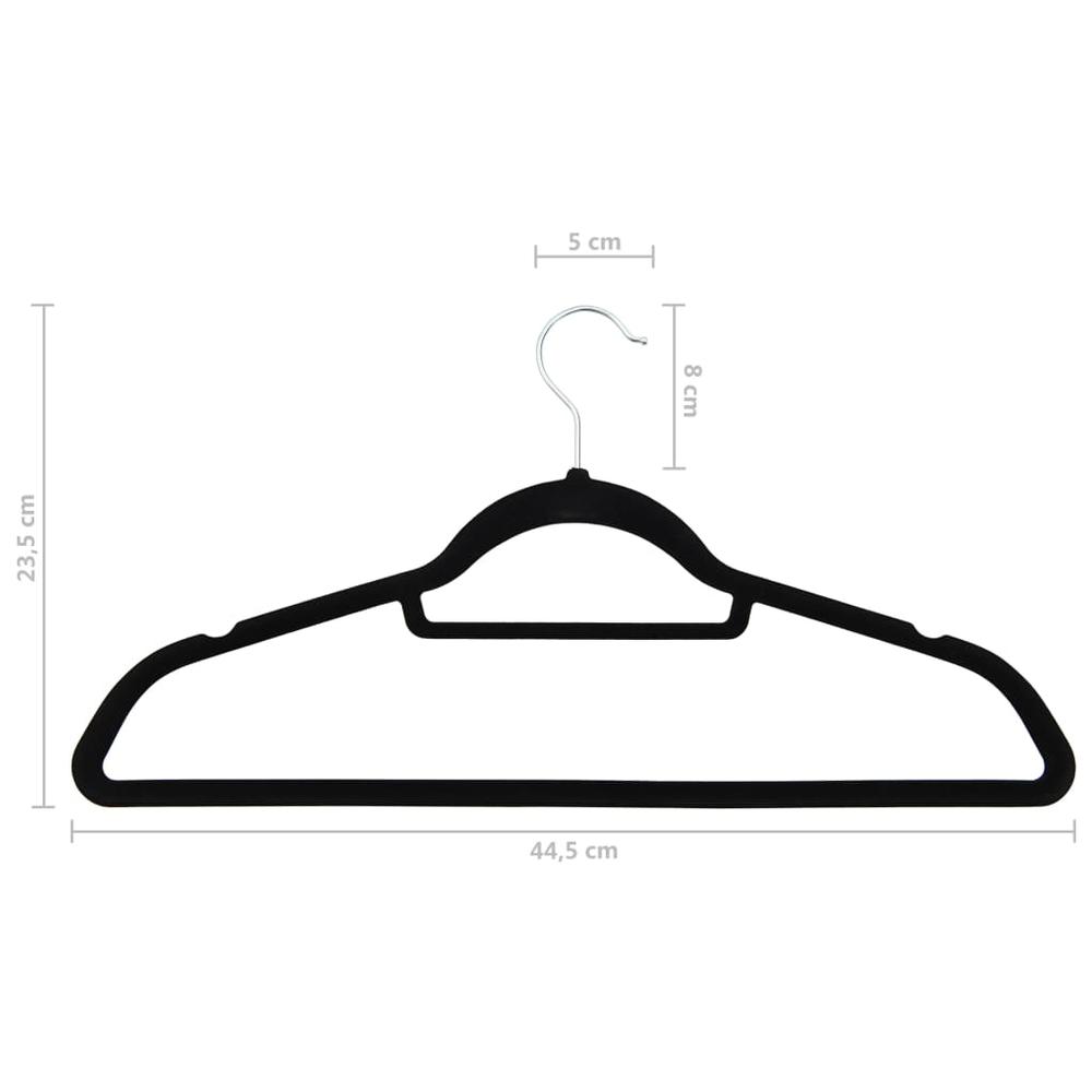 100 pcs Clothes Hanger Set Anti-slip Black Velvet. Picture 6
