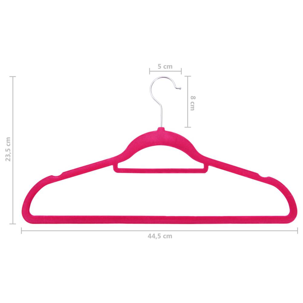 100 pcs Clothes Hanger Set Anti-slip Pink Velvet. Picture 6