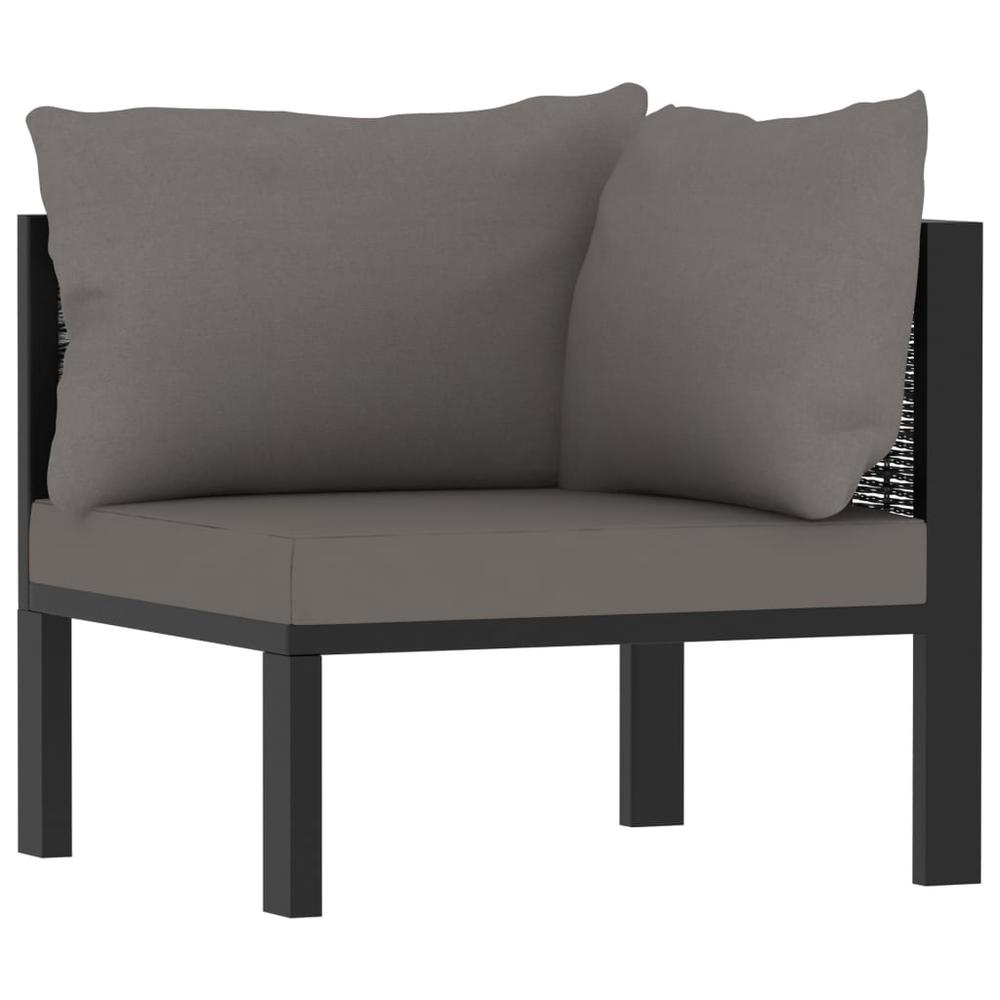vidaXL Sectional Corner Sofa with Left Armrest Poly Rattan Anthracite, 49397. The main picture.