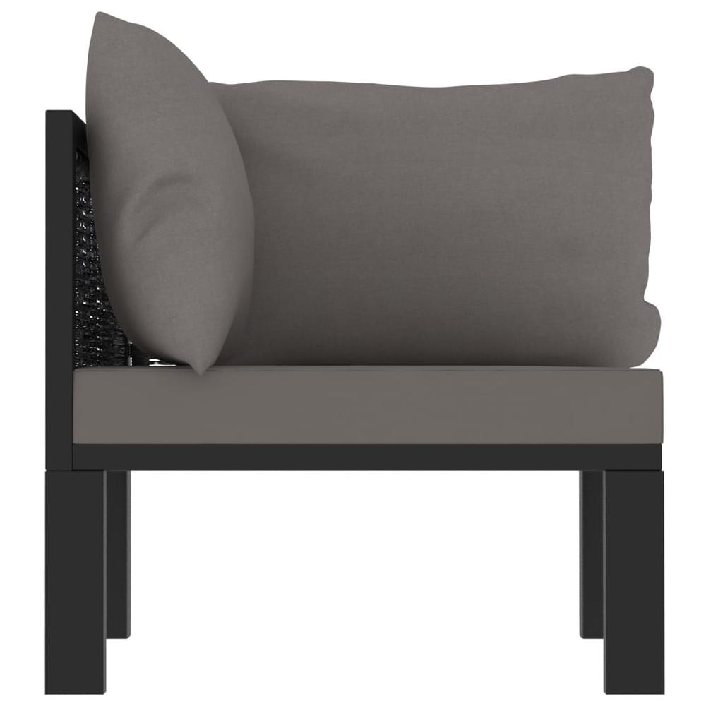 vidaXL Sectional Corner Sofa with Left Armrest Poly Rattan Anthracite, 49397. Picture 3