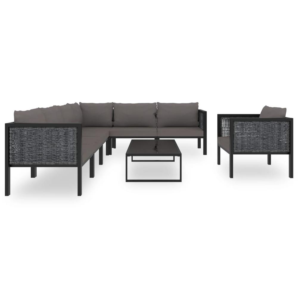 vidaXL 8 Piece Garden Lounge Set with Cushions Poly Rattan Anthracite, 49402. Picture 2