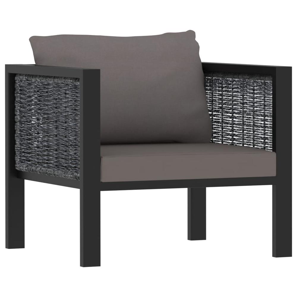 vidaXL 8 Piece Garden Lounge Set with Cushions Poly Rattan Anthracite, 49402. Picture 6