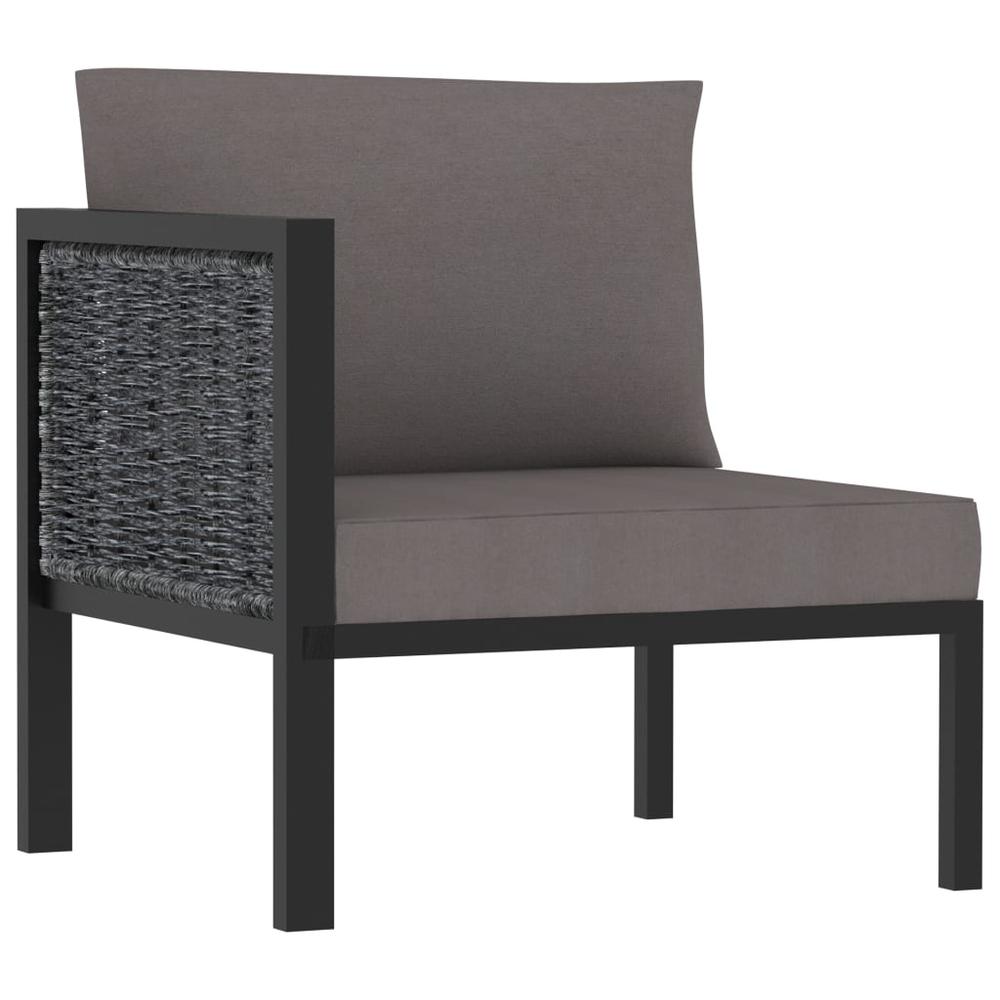 vidaXL Sectional Corner Sofa with Right Armrest Poly Rattan Anthracite, 310043. Picture 1