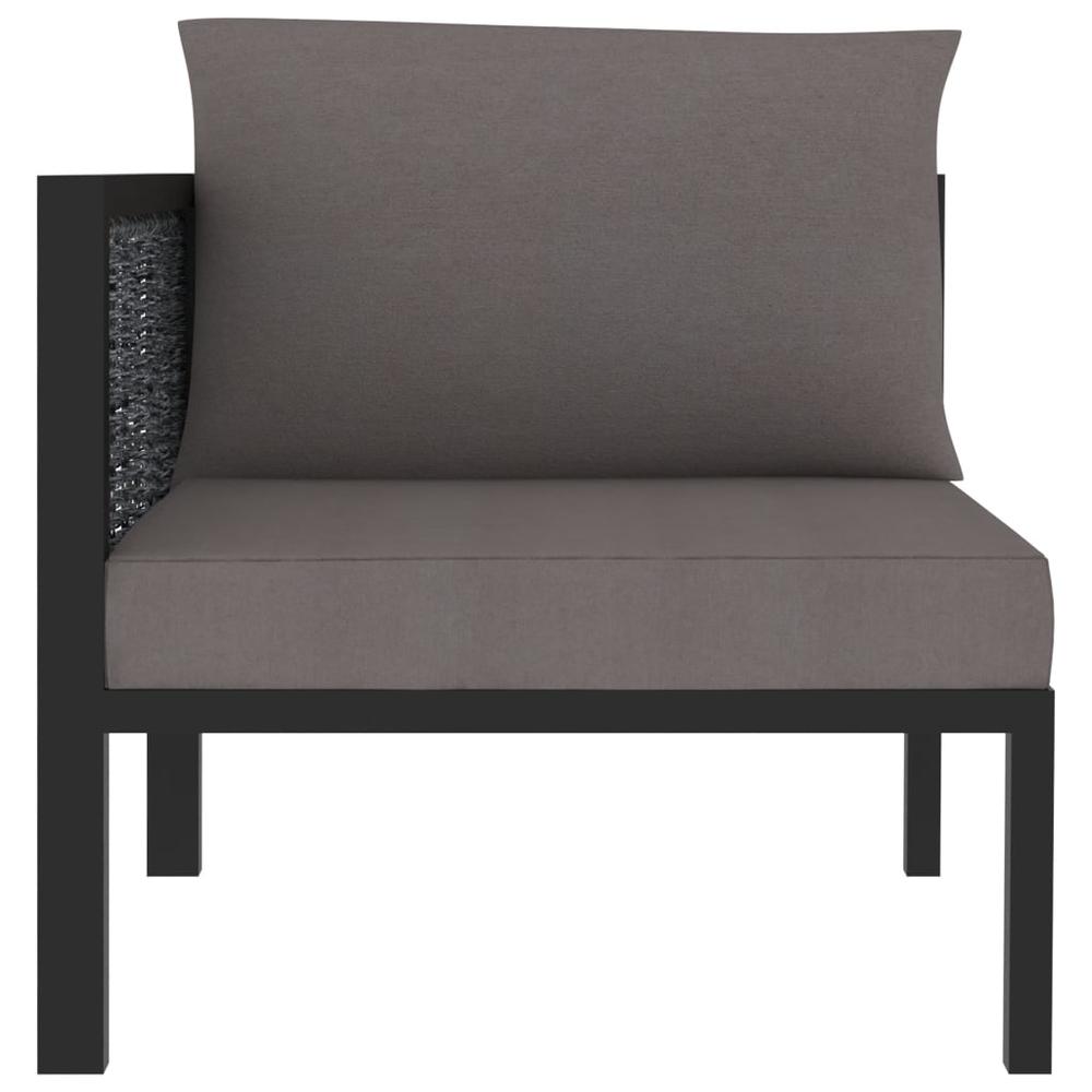 vidaXL Sectional Corner Sofa with Right Armrest Poly Rattan Anthracite, 310043. Picture 2
