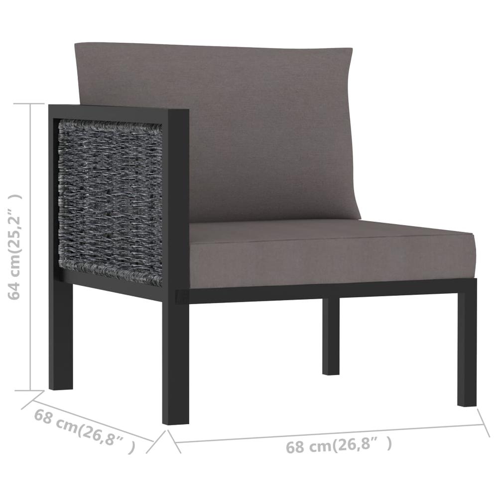 vidaXL Sectional Corner Sofa with Right Armrest Poly Rattan Anthracite, 310043. Picture 6
