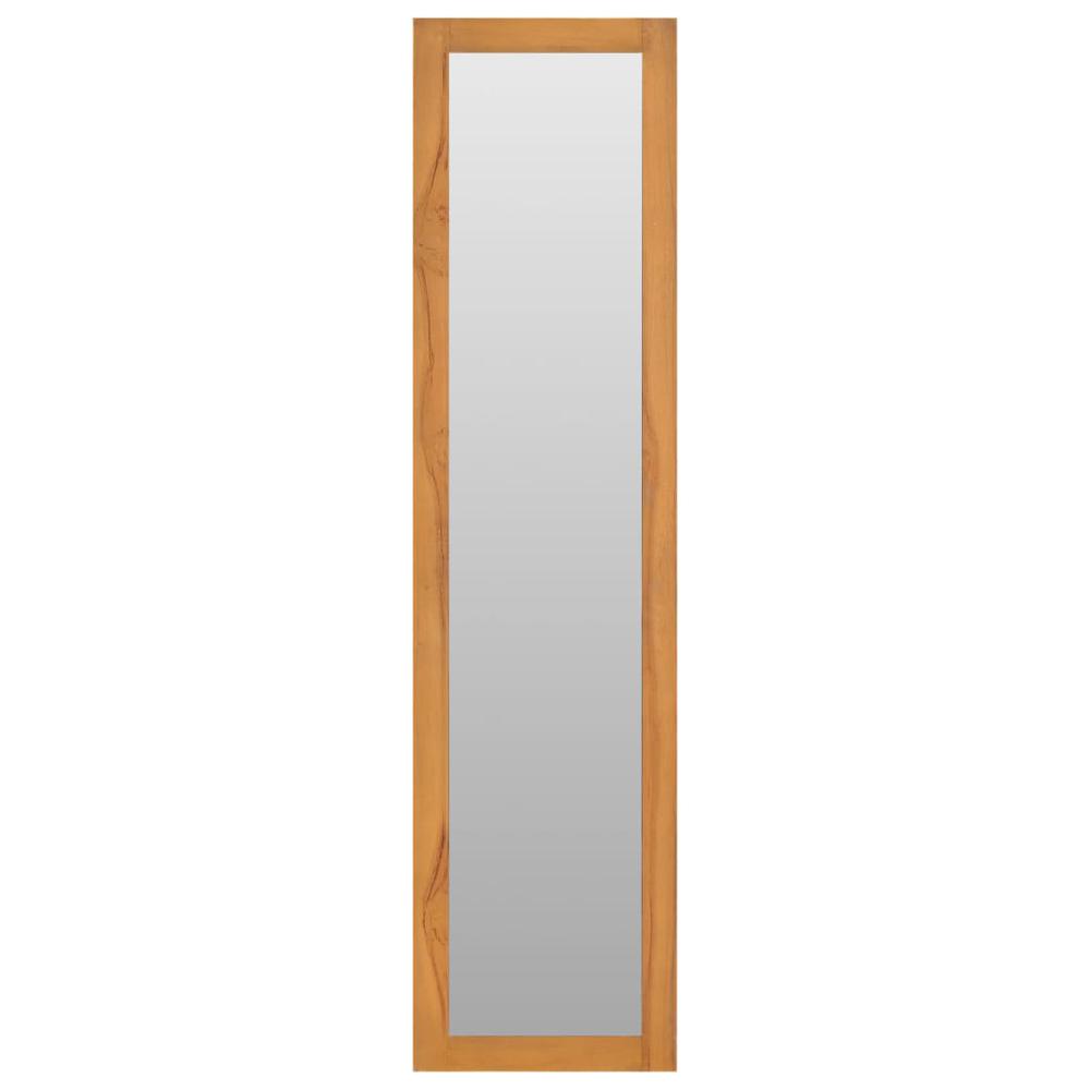 vidaXL Wall Mirror with Shelves 11.8"x11.8"x47.2" Solid Teak Wood, 289070. Picture 2