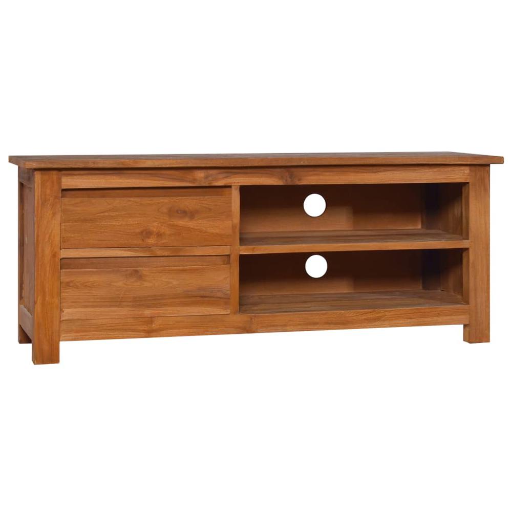 vidaXL TV Cabinet 39.4"x11.8"x15.7" Solid Teak Wood, 289081. Picture 1