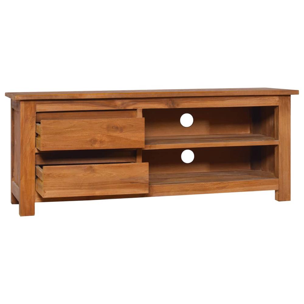 vidaXL TV Cabinet 39.4"x11.8"x15.7" Solid Teak Wood, 289081. Picture 2