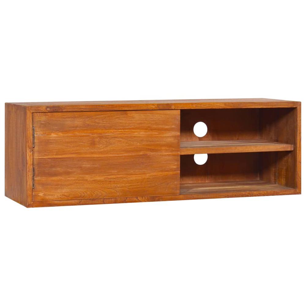 vidaXL Wall-mounted TV Cabinet 35.4"x11.8"x11.8" Solid Teak Wood, 289084. Picture 1