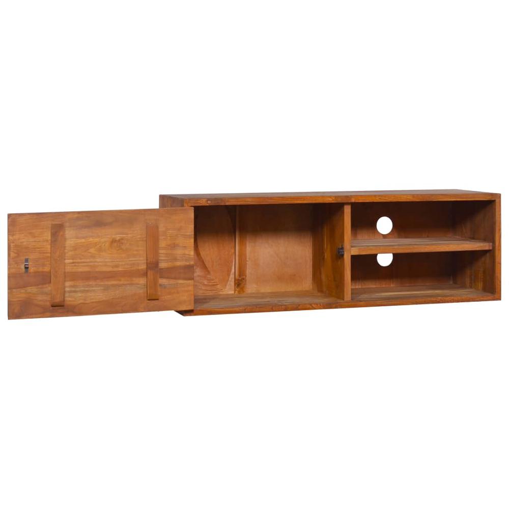vidaXL Wall-mounted TV Cabinet 35.4"x11.8"x11.8" Solid Teak Wood, 289084. Picture 2