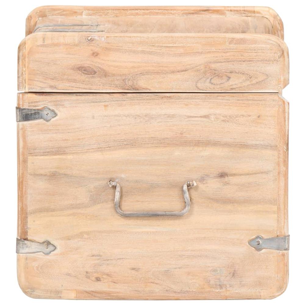 vidaXL Chest 15.7"x15.7"x15.7" Solid Acacia Wood, 289648. Picture 5