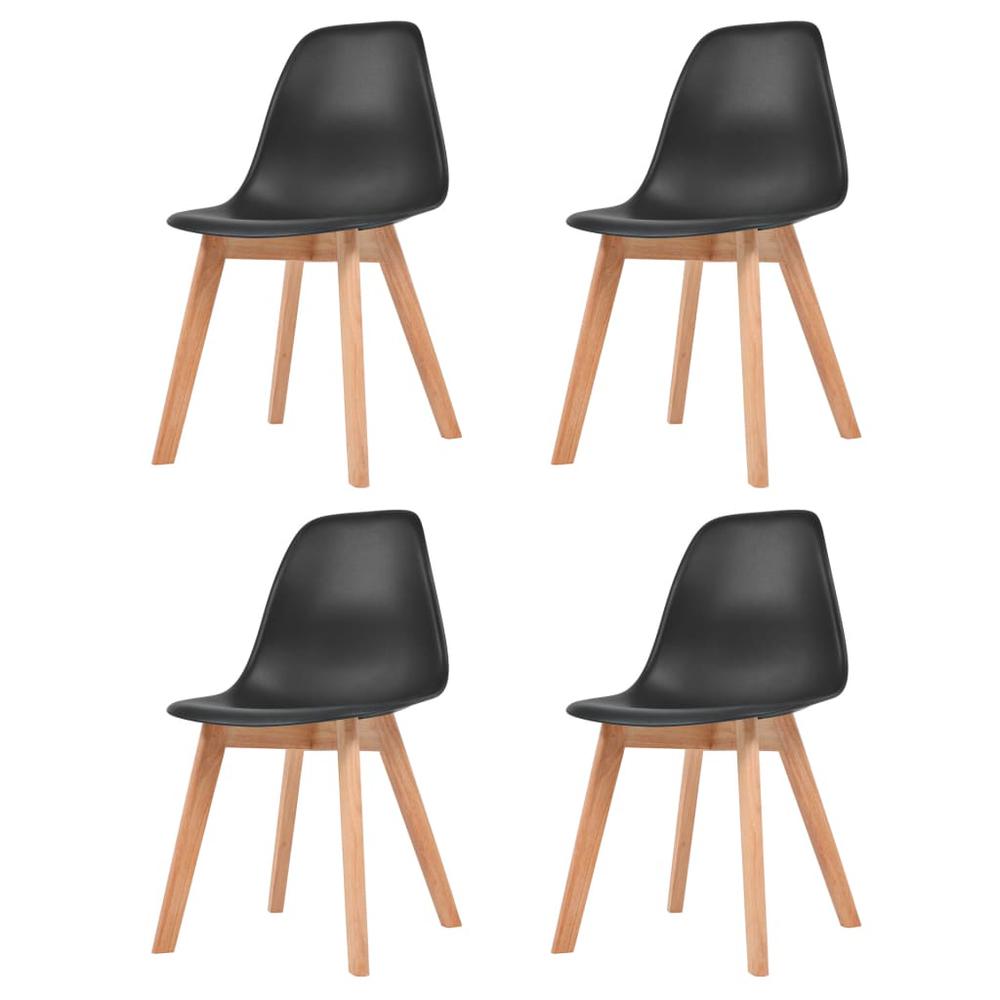 vidaXL Dining Chairs 4 pcs Black Plastic, 288384. Picture 1