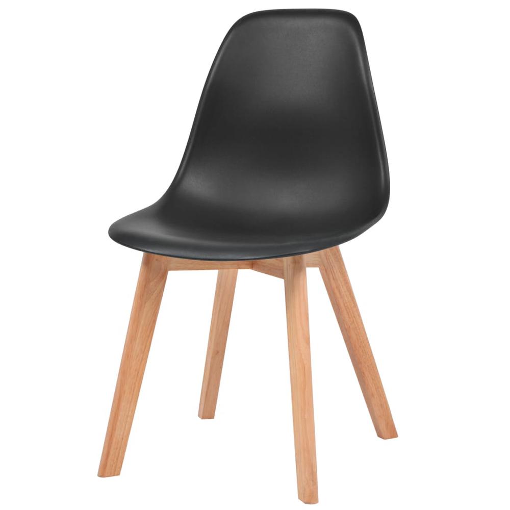 vidaXL Dining Chairs 4 pcs Black Plastic, 288384. Picture 2
