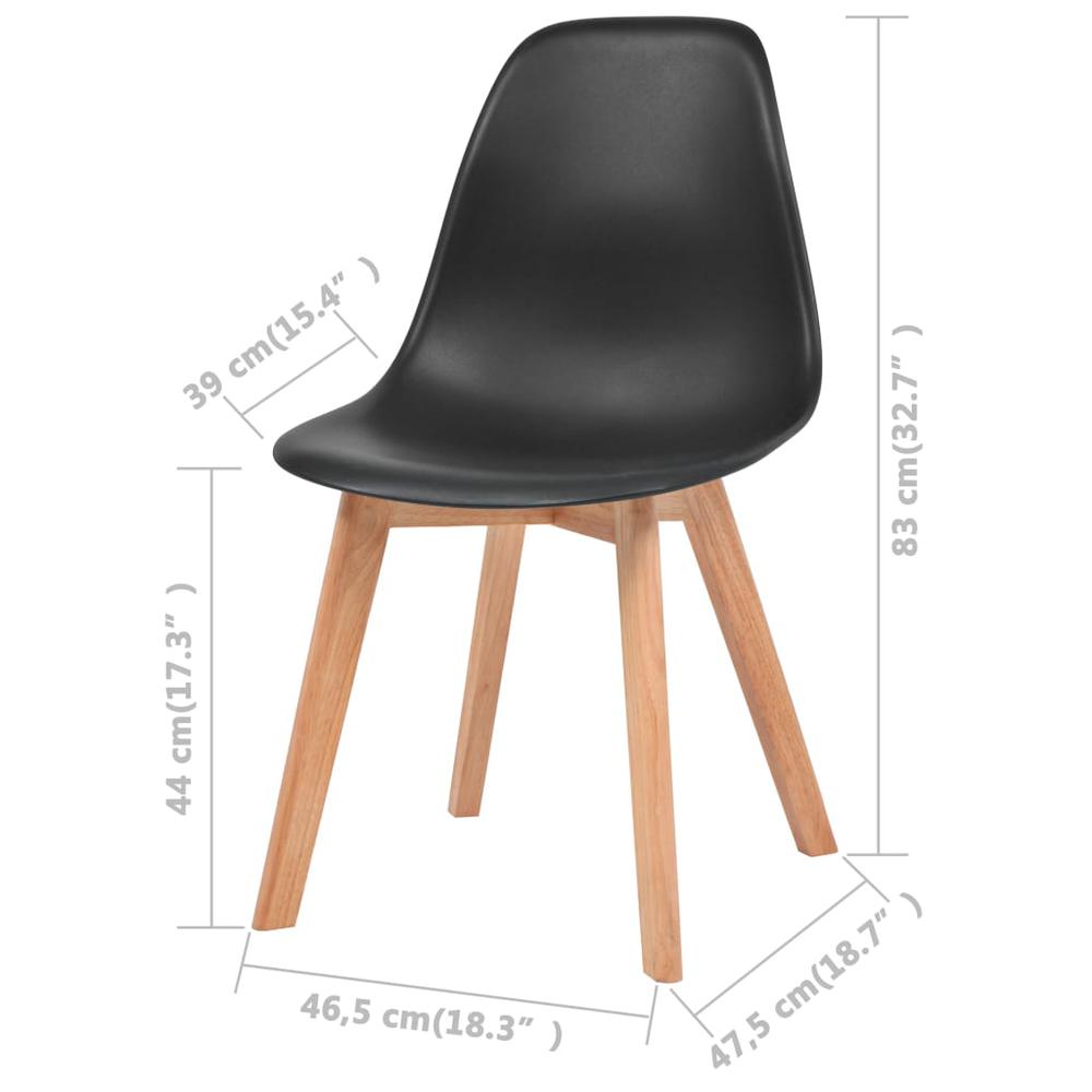 vidaXL Dining Chairs 4 pcs Black Plastic, 288384. Picture 5