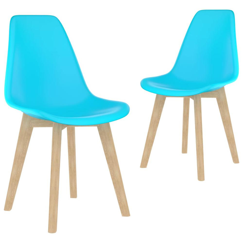 vidaXL Dining Chairs 2 pcs Blue Plastic, 289125. Picture 1