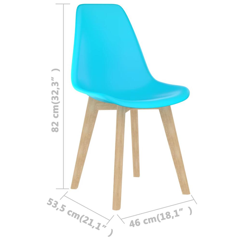 vidaXL Dining Chairs 2 pcs Blue Plastic, 289125. Picture 7