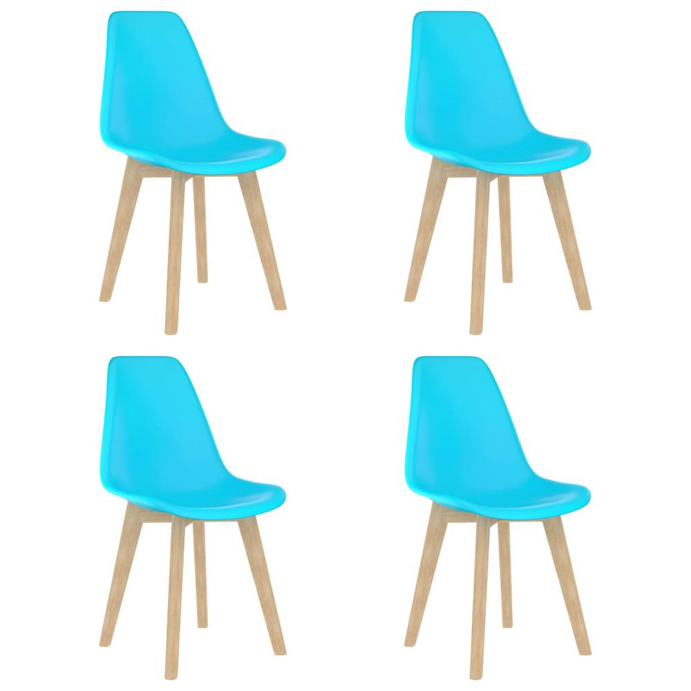 vidaXL Dining Chairs 4 pcs Blue Plastic, 289126. Picture 1