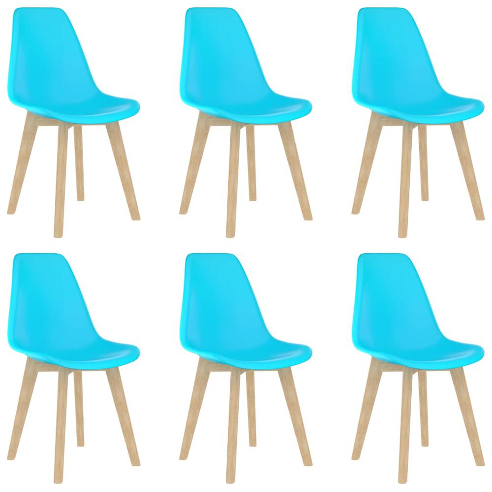 vidaXL Dining Chairs 6 pcs Blue Plastic, 289127. Picture 1
