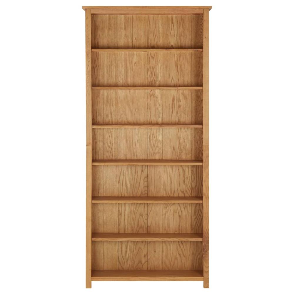 vidaXL 7-Tier Bookcase 35.4"x8.8"x78.7" Solid Oak Wood, 288475. Picture 2