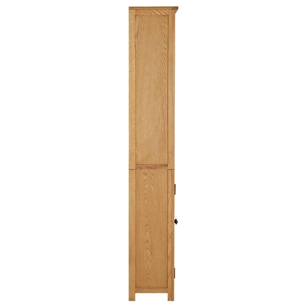 vidaXL Bookcase with 2 Doors 27.6"x11.8"x70.9" Solid Oak Wood, 289179. Picture 4