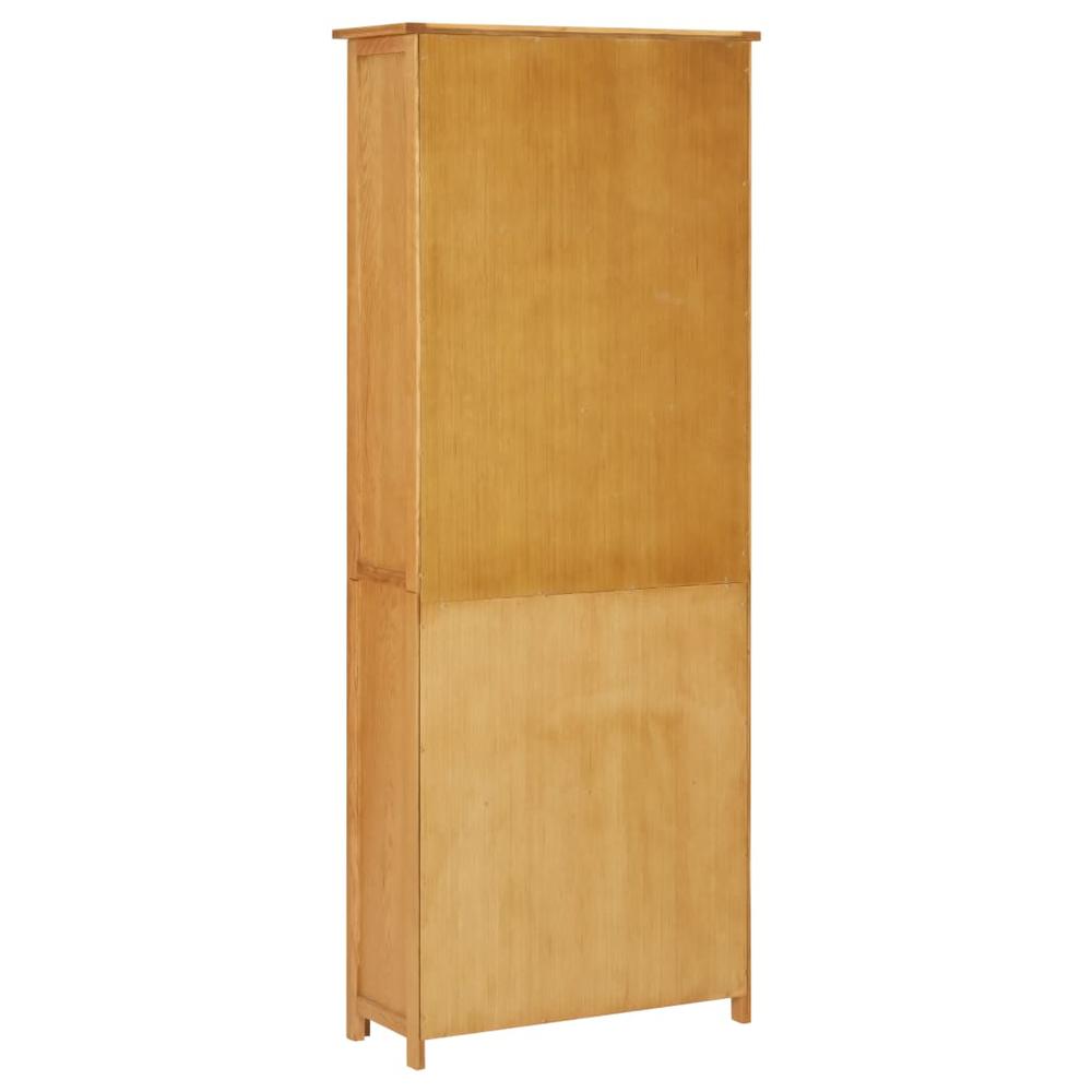 vidaXL Bookcase with 2 Doors 27.6"x11.8"x70.9" Solid Oak Wood, 289179. Picture 5