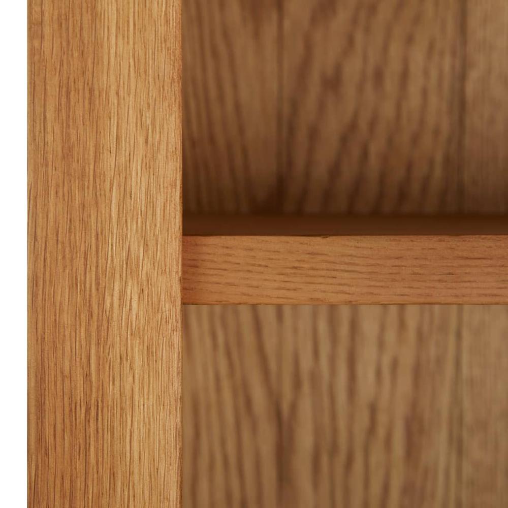 vidaXL Bookcase with 2 Doors 27.6"x11.8"x70.9" Solid Oak Wood, 289179. Picture 6