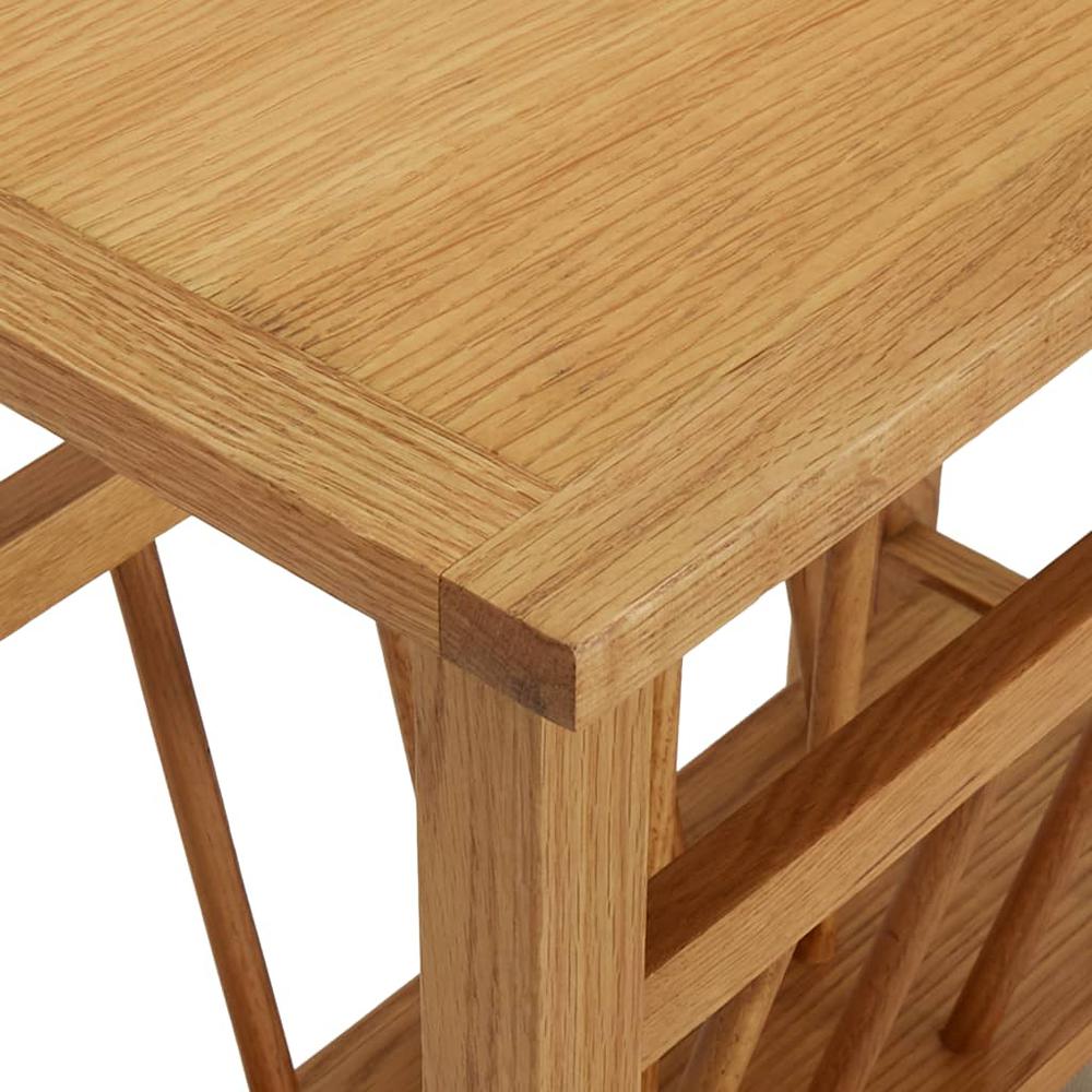 vidaXL Magazine Table 17.7"x10.6"x16.5" Solid Oak Wood, 289184. Picture 5