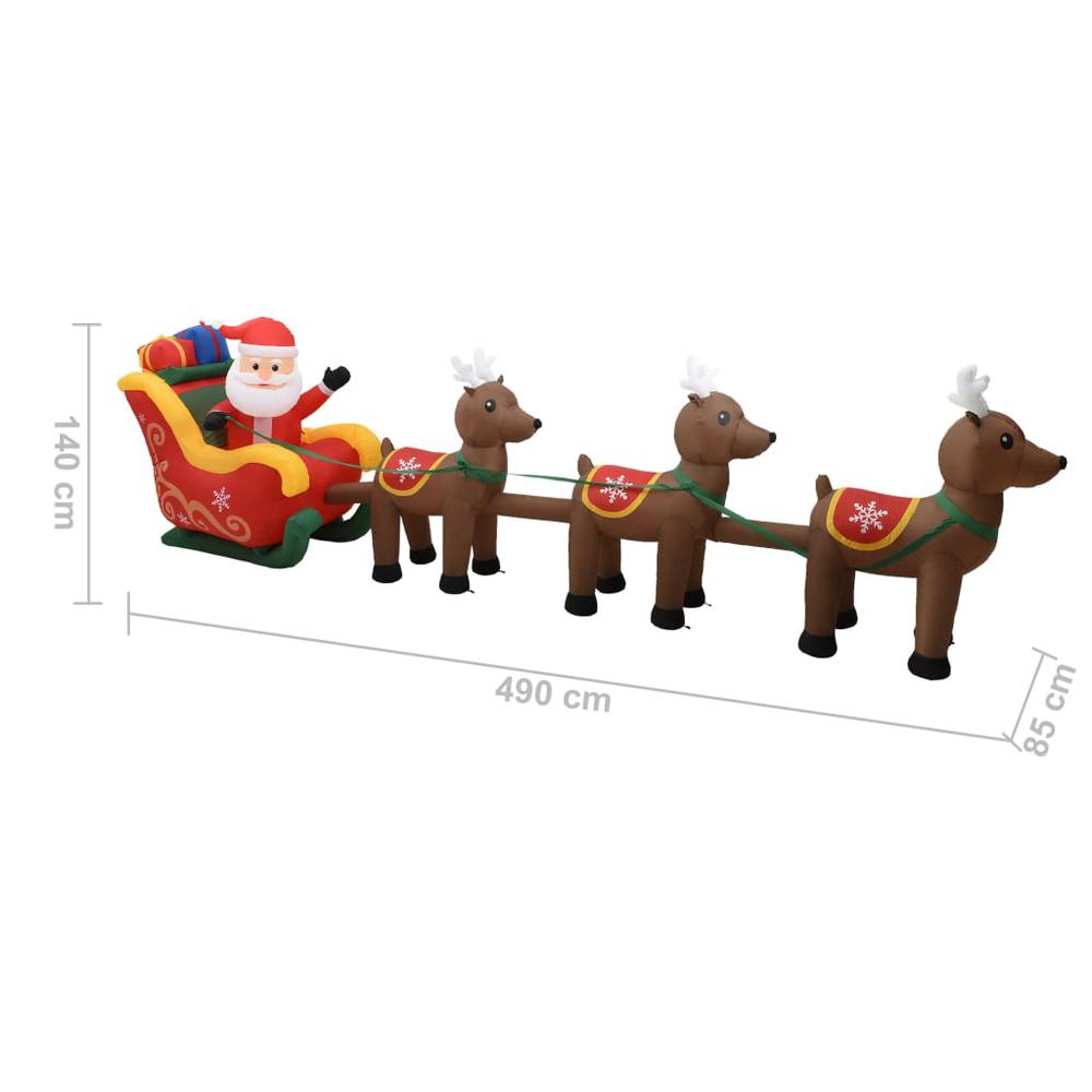 Christmas Inflatable Santa and Reindeer Decoration LED 192.9". Picture 8