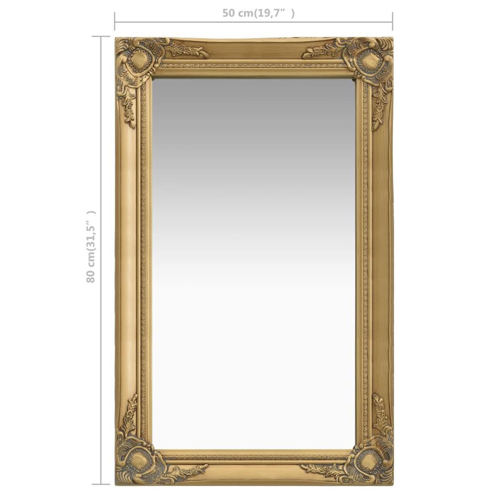 vidaXL Wall Mirror Baroque Style 19.7"x31.5" Gold, 320321. Picture 6