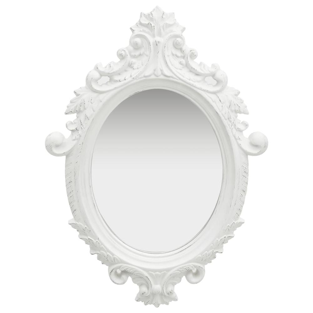 vidaXL Wall Mirror Castle Style 22"x29.9" White, 320356. Picture 1