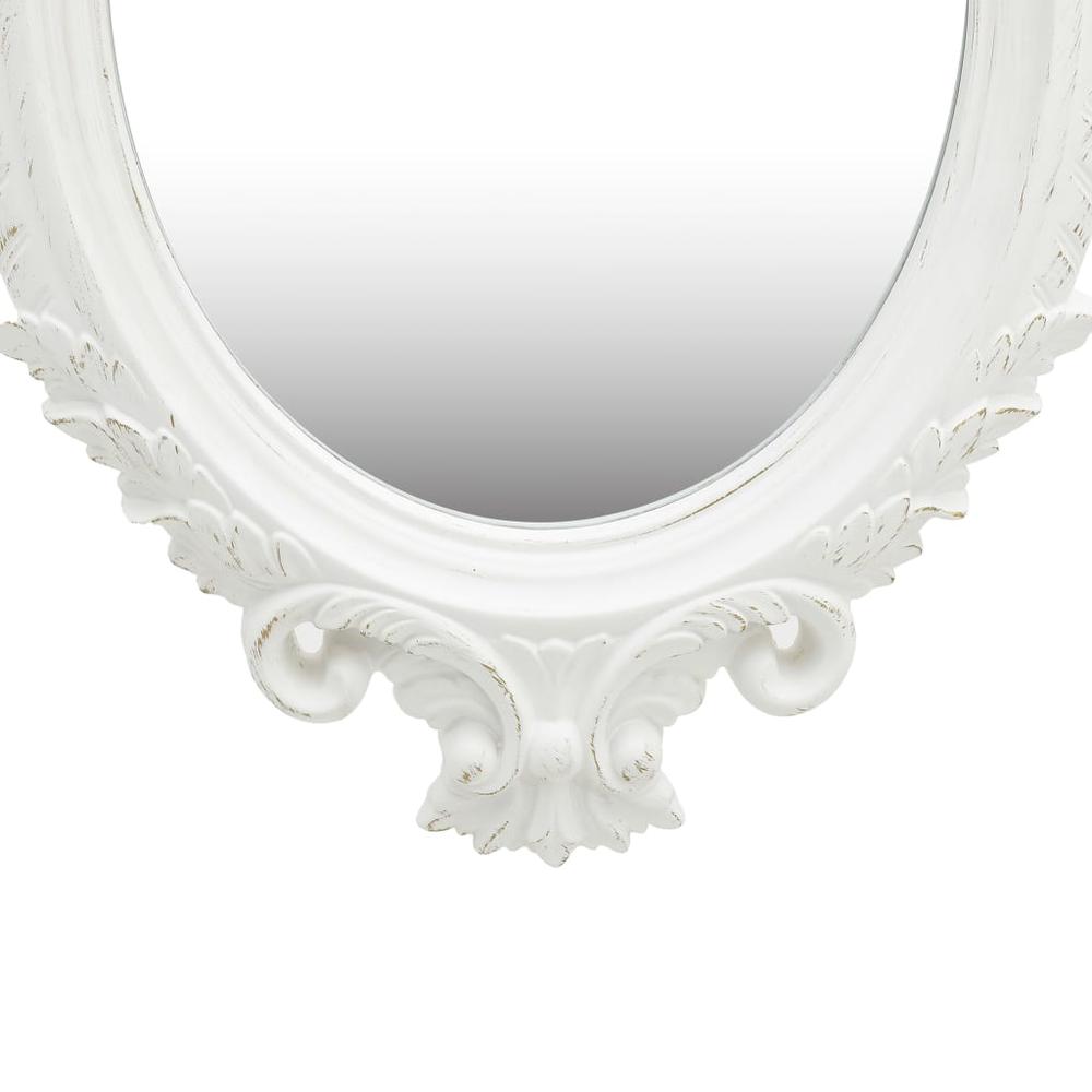 vidaXL Wall Mirror Castle Style 22"x29.9" White, 320356. Picture 3