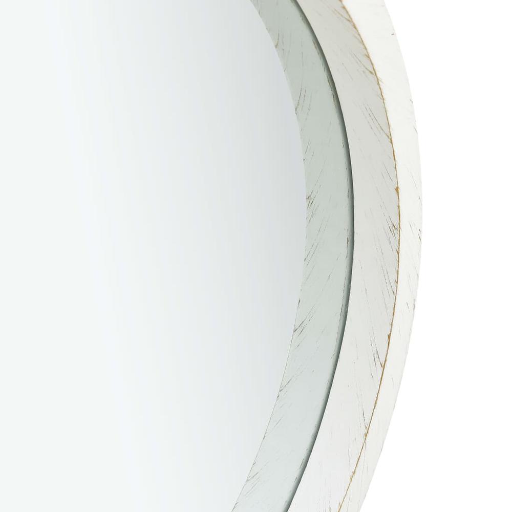 vidaXL Wall Mirror with Strap 15.7" White, 320360. Picture 3