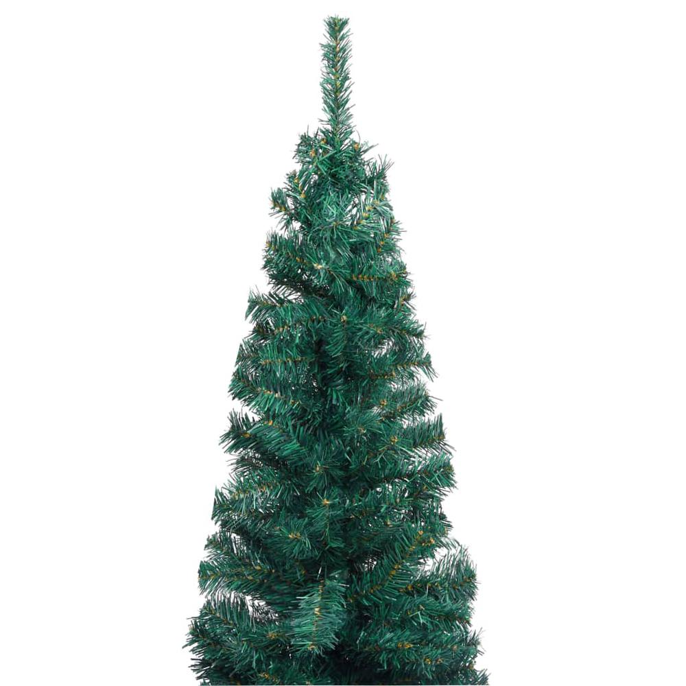 vidaXL Slim Artificial Christmas Tree with Stand Green 94.5" PVC, 320952. Picture 3