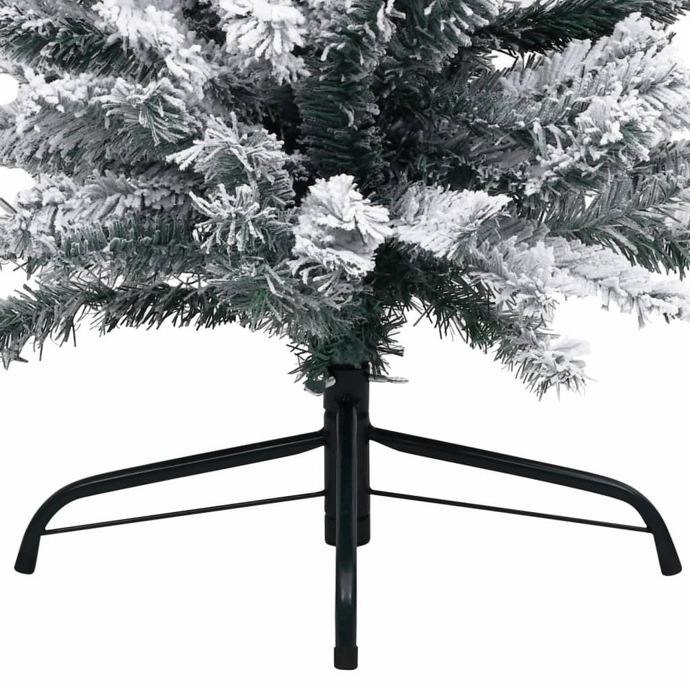 vidaXL Slim Artificial Christmas Tree with Flocked Snow Green 94.5" PVC, 320956. Picture 5
