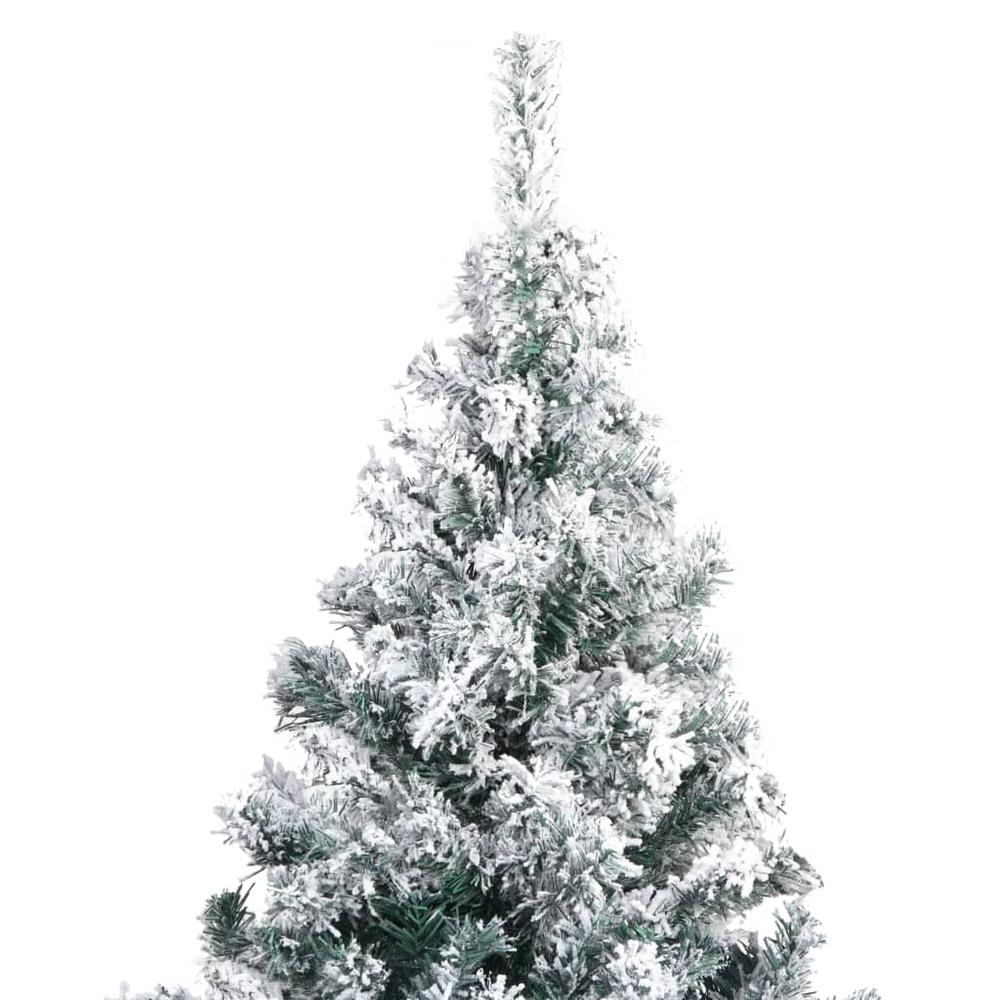 vidaXL Artificial Christmas Tree with Flocked Snow Green 82.7" PVC, 320965. Picture 3