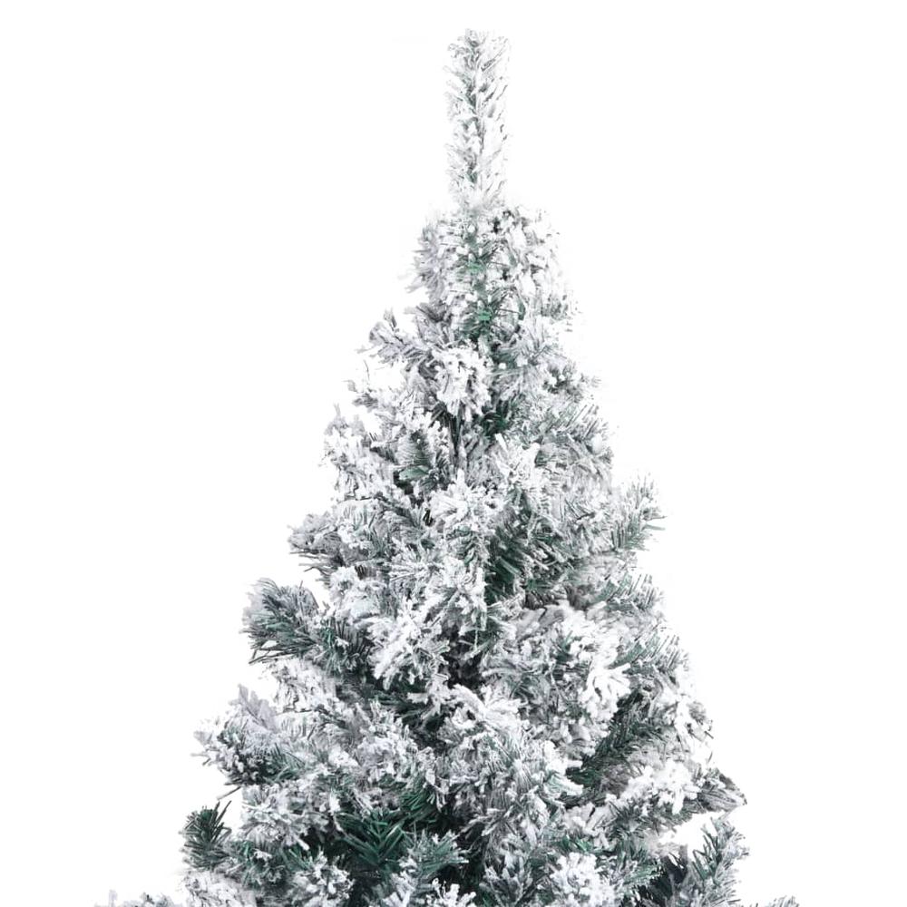 vidaXL Artificial Christmas Tree with Flocked Snow Green 94.5" PVC, 320966. Picture 3