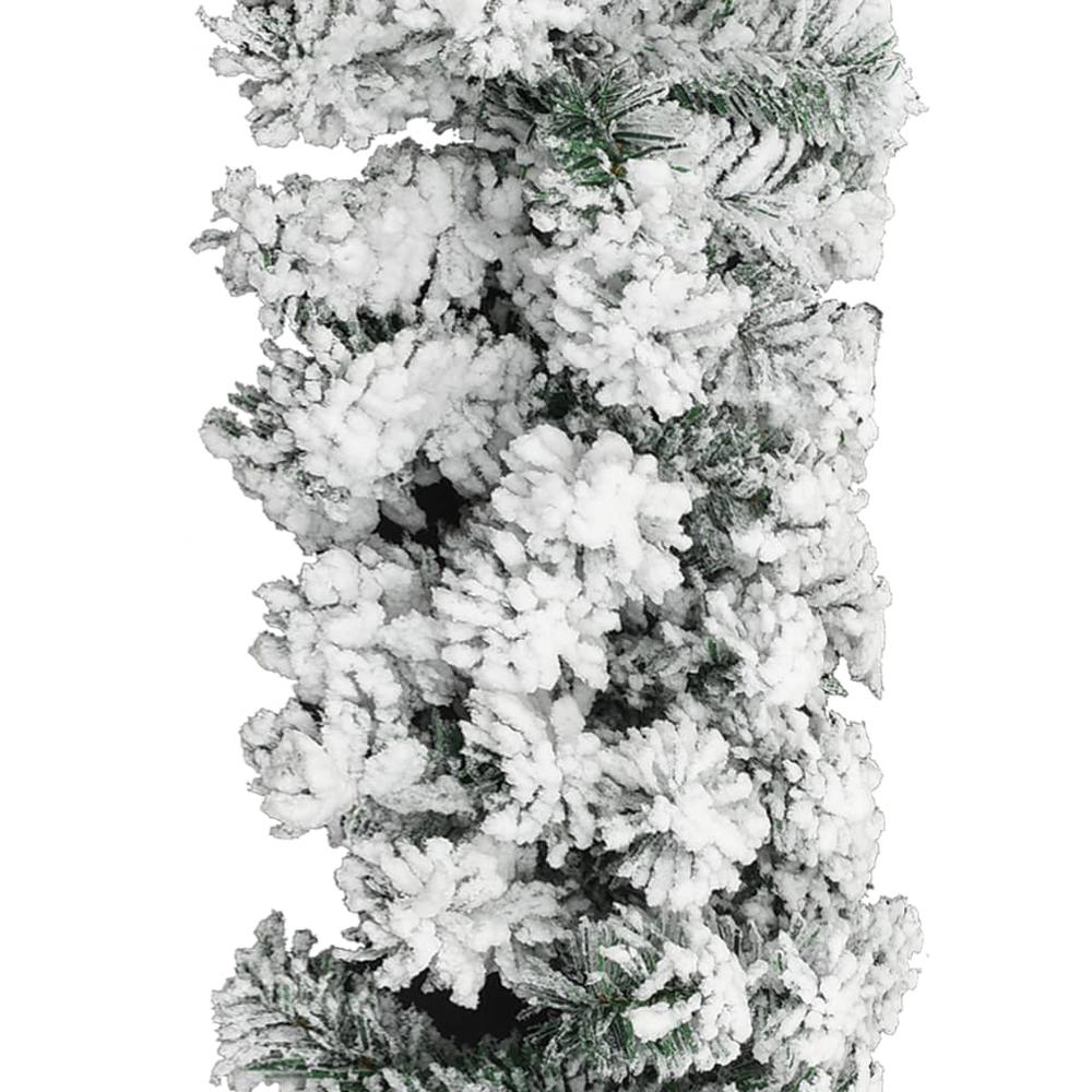 vidaXL Christmas Garland with Flocked Snow Green 16.4' PVC, 320967. Picture 3
