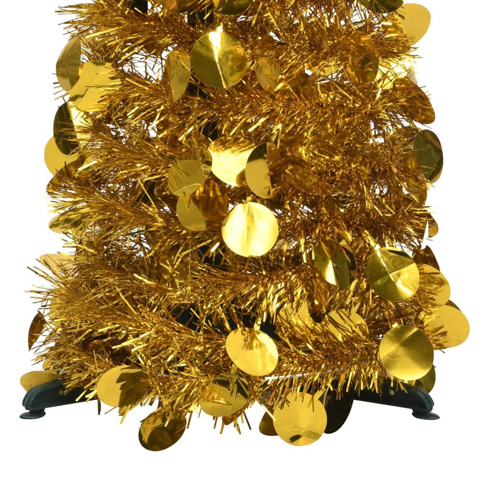 vidaXL Pop-up Artificial Christmas Tree Gold 47.2" PET, 320982. Picture 3