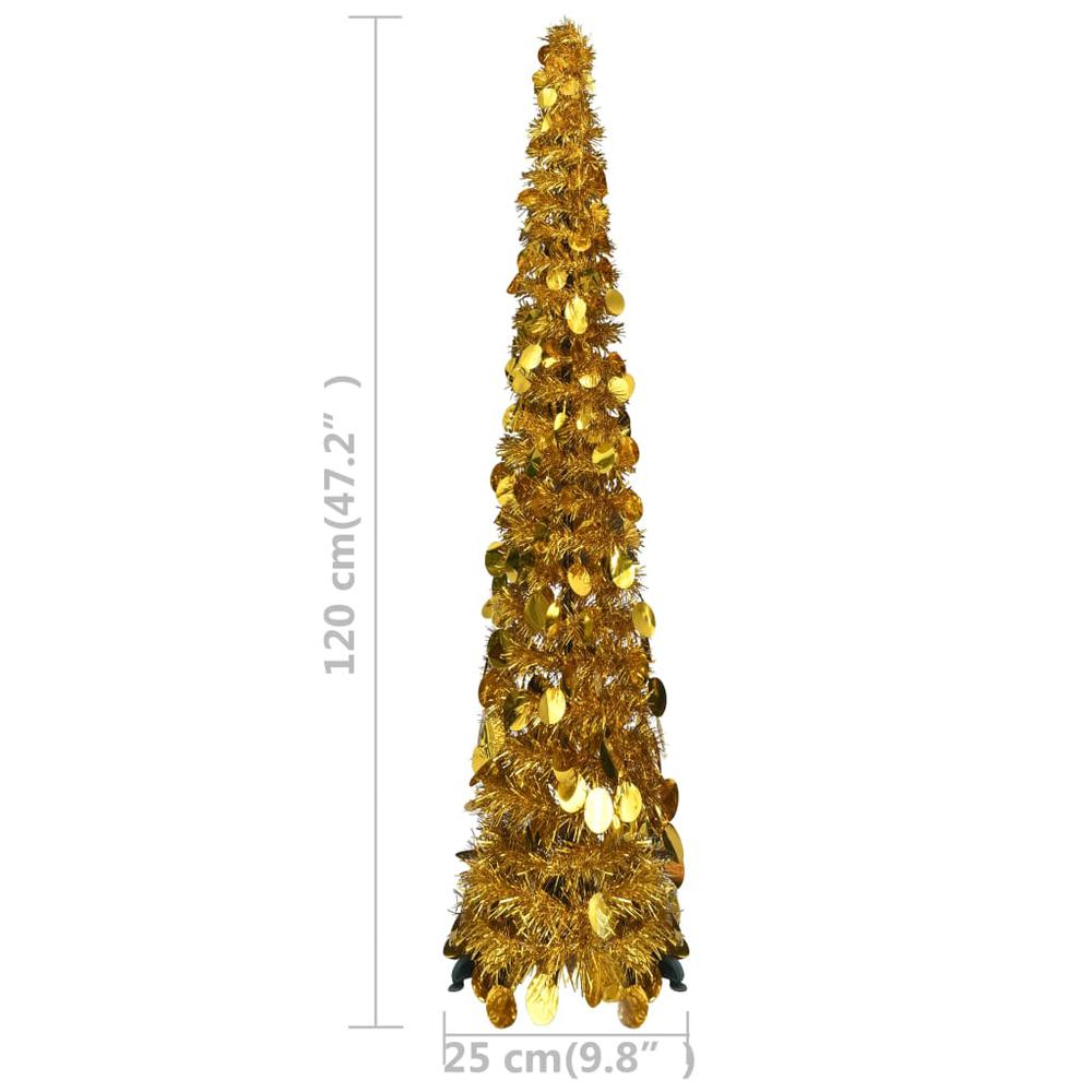 vidaXL Pop-up Artificial Christmas Tree Gold 47.2" PET, 320982. Picture 5