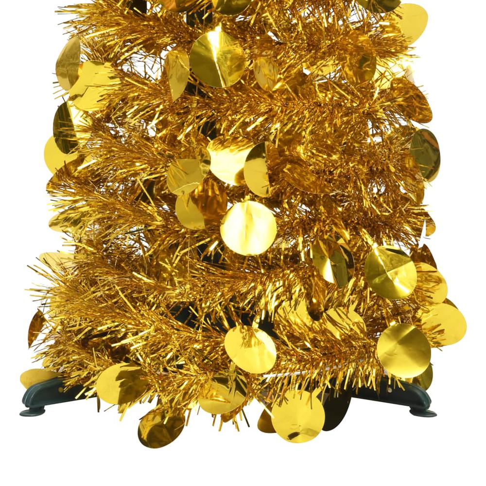 vidaXL Pop-up Artificial Christmas Tree Gold 59.1" PET, 320983. Picture 3