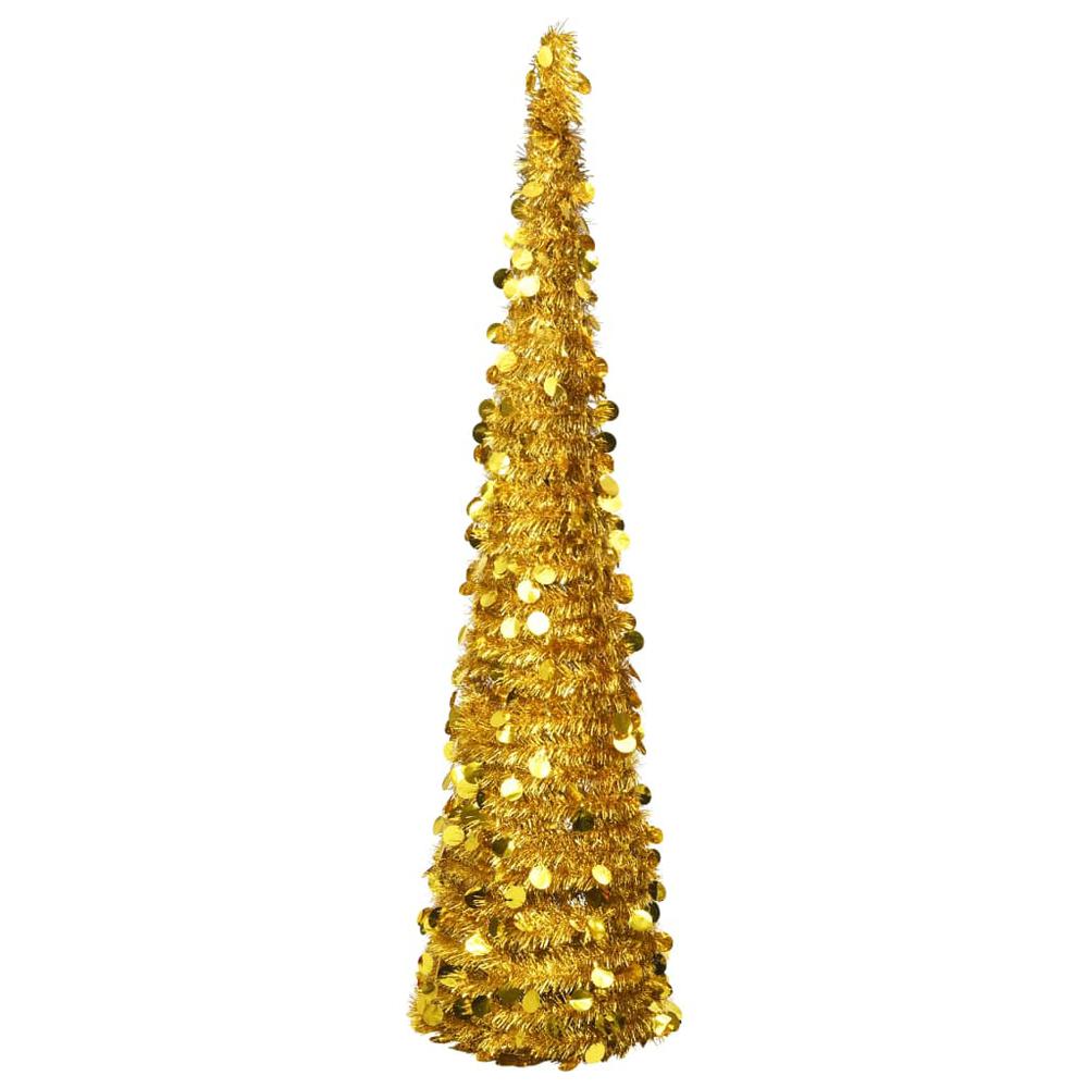 vidaXL Pop-up Artificial Christmas Tree Gold 70.9" PET, 320984. Picture 1