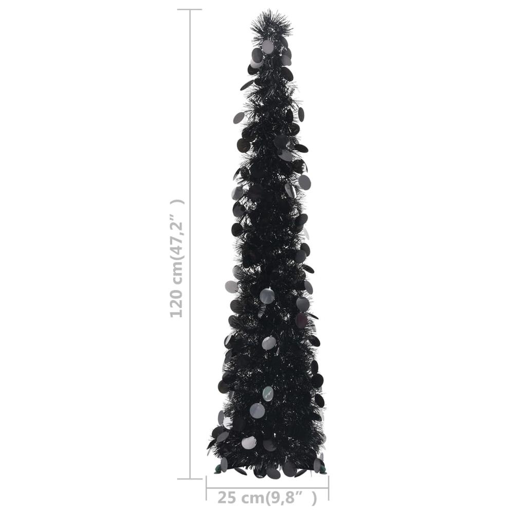 vidaXL Pop-up Artificial Christmas Tree Black 47.2" PET, 320985. Picture 5