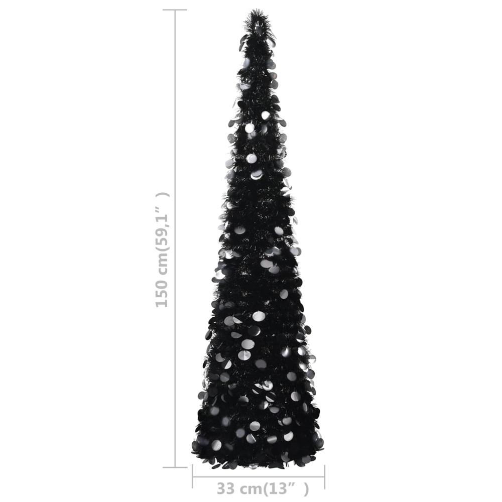 vidaXL Pop-up Artificial Christmas Tree Black 59.1" PET, 320986. Picture 5