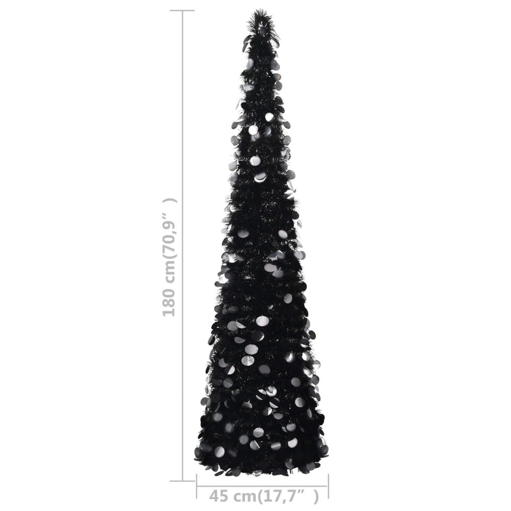 vidaXL Pop-up Artificial Christmas Tree Black 70.9" PET, 320987. Picture 5