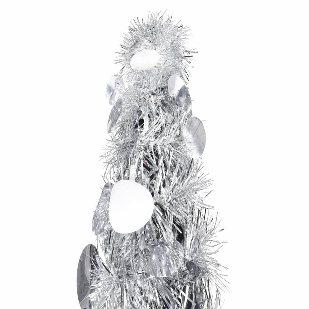 vidaXL Pop-up Artificial Christmas Tree Silver 70.9" PET, 320991. Picture 2